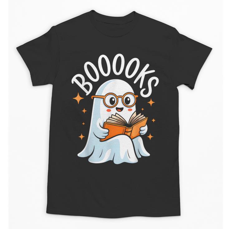 Cute Ghost Reading Book Librarian Teacher Halloween Costume Unisex T-Shirt