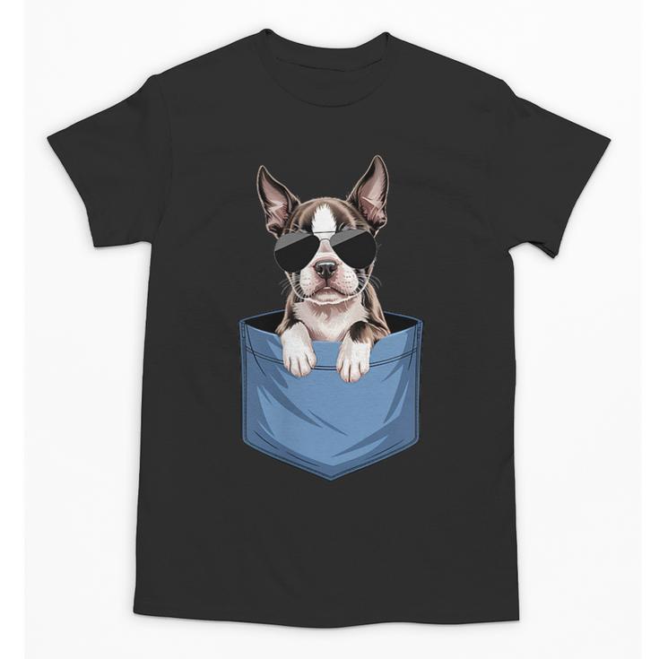 Cute Pocket Boston Terrier Lover Dog Mom Unisex T-Shirt