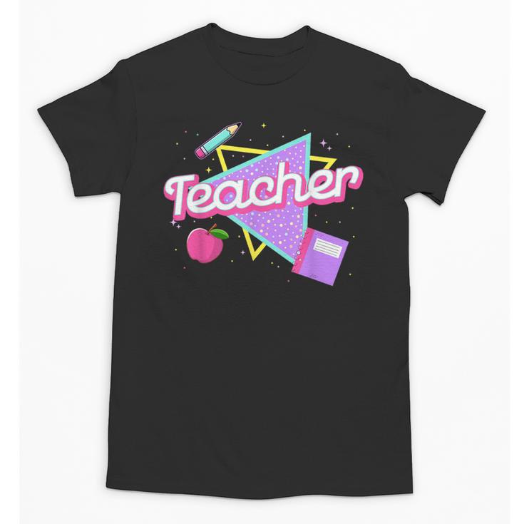 Cute Teacher Shirt 80's 90's Style Retro Old School Teacher For Men Women Unisex T-Shirt