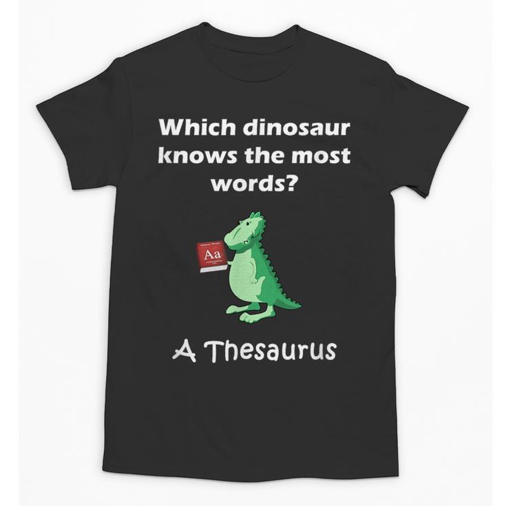 Dinosaur Thesaurus Grammar Joke Teacher Unisex T-Shirt