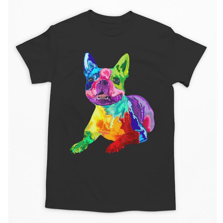 Dog Lover Boston Terrier Dog Colorful Boston Terrier Men Women Kids Unisex T-Shirt