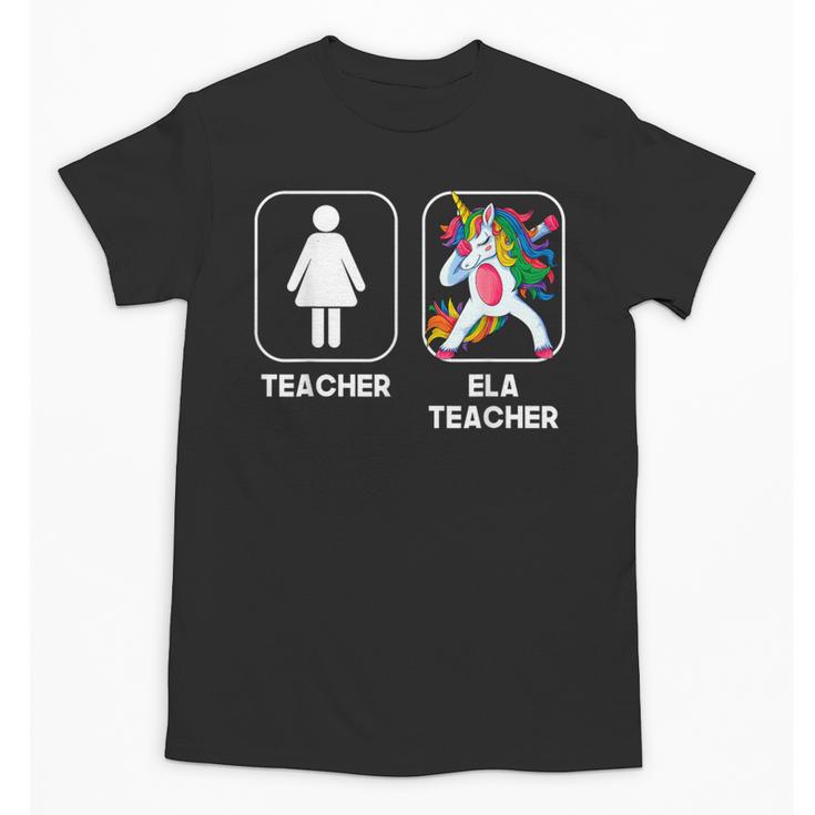 ELA Teacher Dabbing Unicorn Teacher Women Unisex T-Shirt