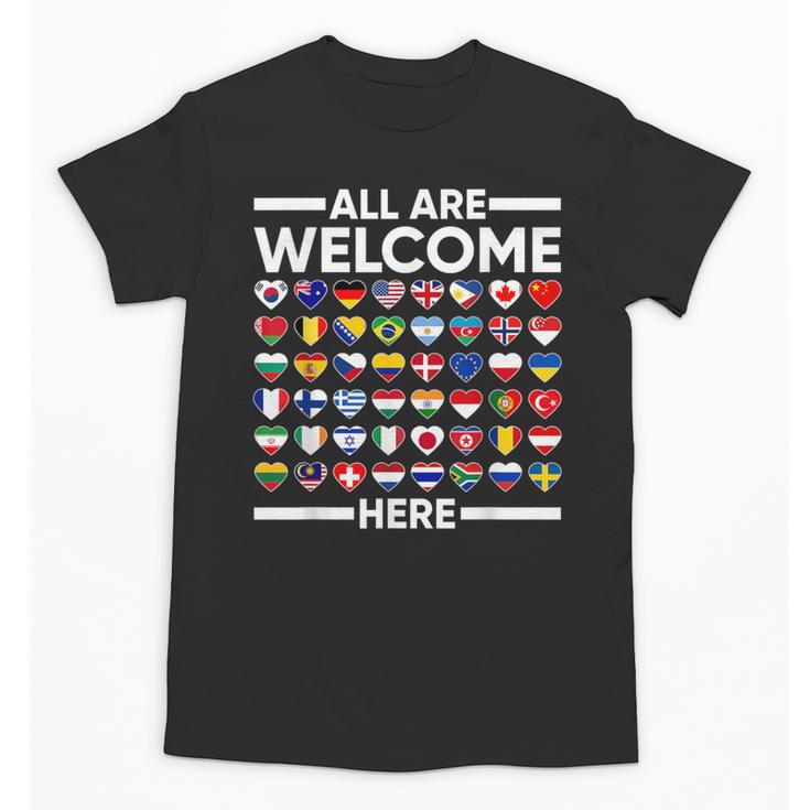 ESL Teacher All Are Welcome Here For Worlds Virtual Teachers Unisex T-Shirt
