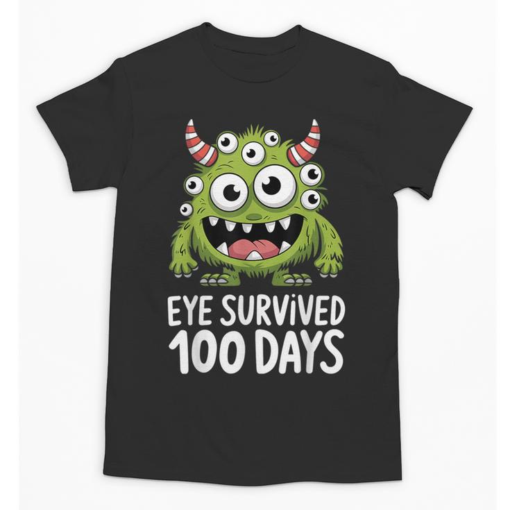 Eye Survived 100 Days Of School Monster Lover Teacher Kids Unisex T-Shirt