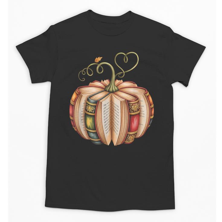 Fall Book Pumpkin Fall Librarians Bookworm Teachers Students Unisex T-Shirt