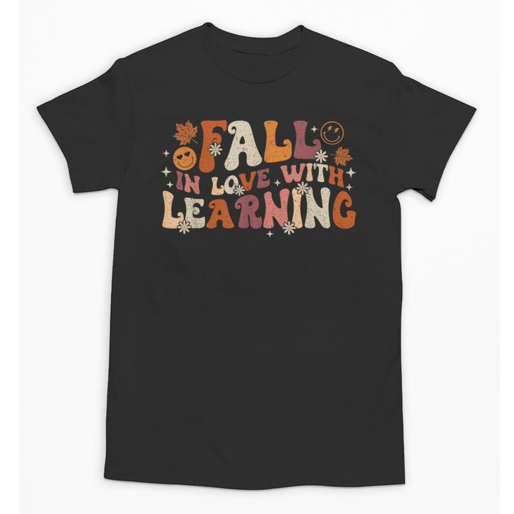 Fall In Love With Learning Autum Thanksgiving Teacher Kids Unisex T-Shirt