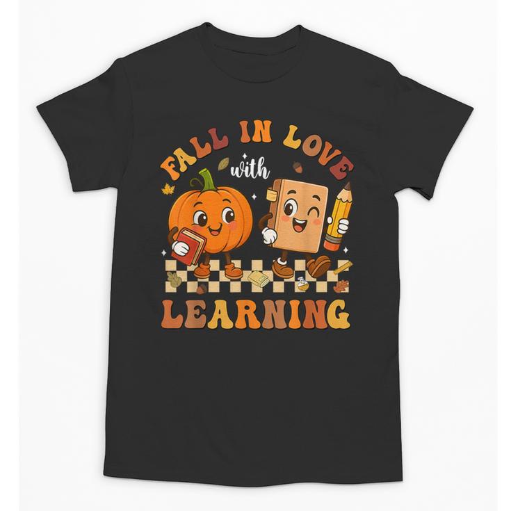 Fall In Love With Reading Book Autumn Pumpkins And Teachers Unisex T-Shirt
