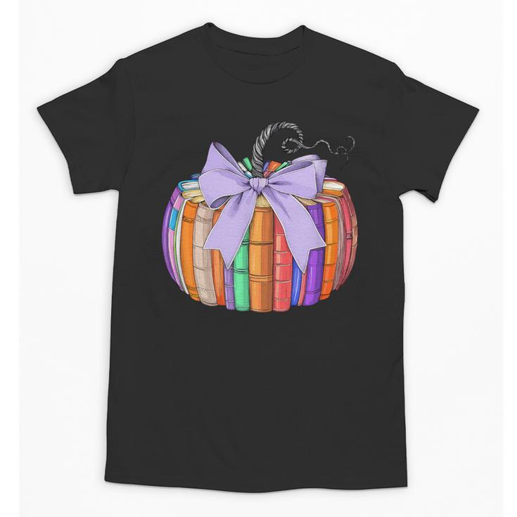 Fall Pumpkin Books Lover Halloween Teacher Teaching Staff Unisex T-Shirt