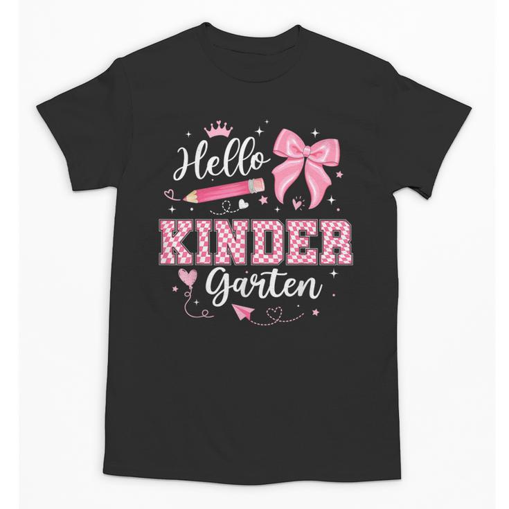 First Day Of School Teacher Girl Coquette Hello Kindergarten Unisex T-Shirt