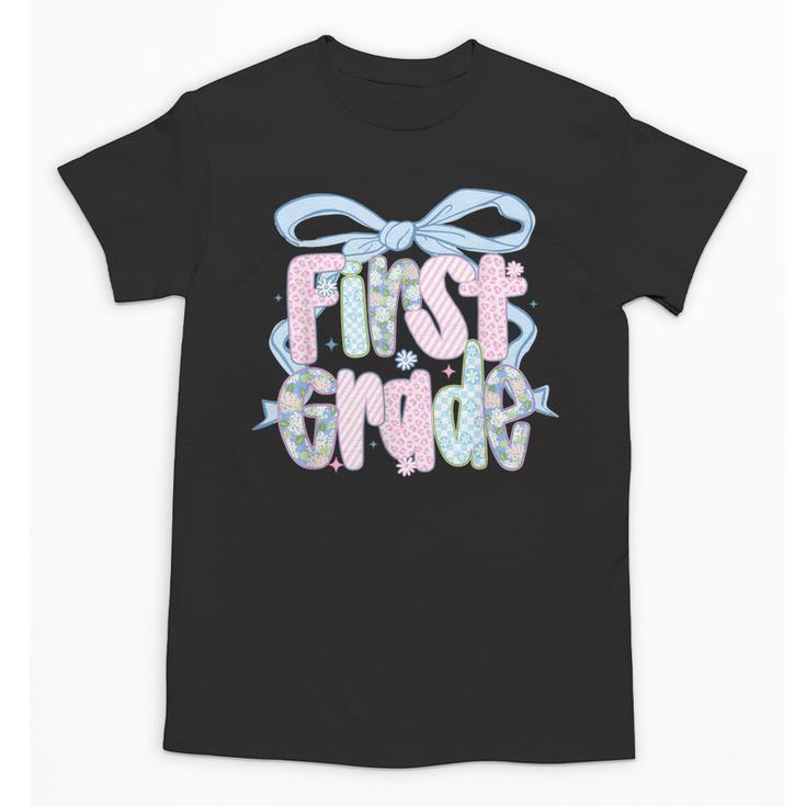 First Grade Coquette Bow Girls Teacher Team 1st Grade Squad Unisex T-Shirt