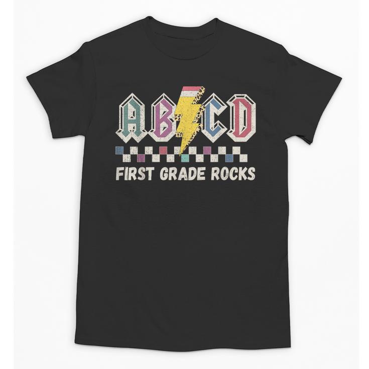 First Grade Rocks Teachers Back To School ABCD Rock Students Unisex T-Shirt