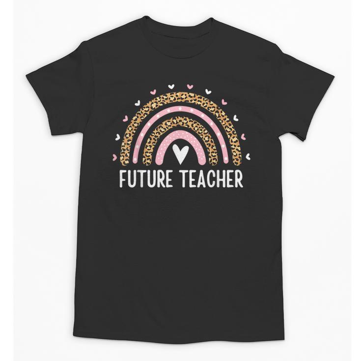 Future Teacher Kids Youth Girls Leopard Rainbow Women Unisex T-Shirt