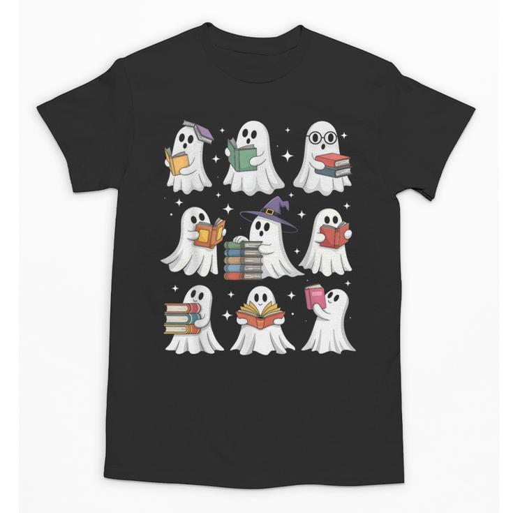 Ghost Reading Teacher Halloween Costume Librarian Book Lover Unisex T-Shirt