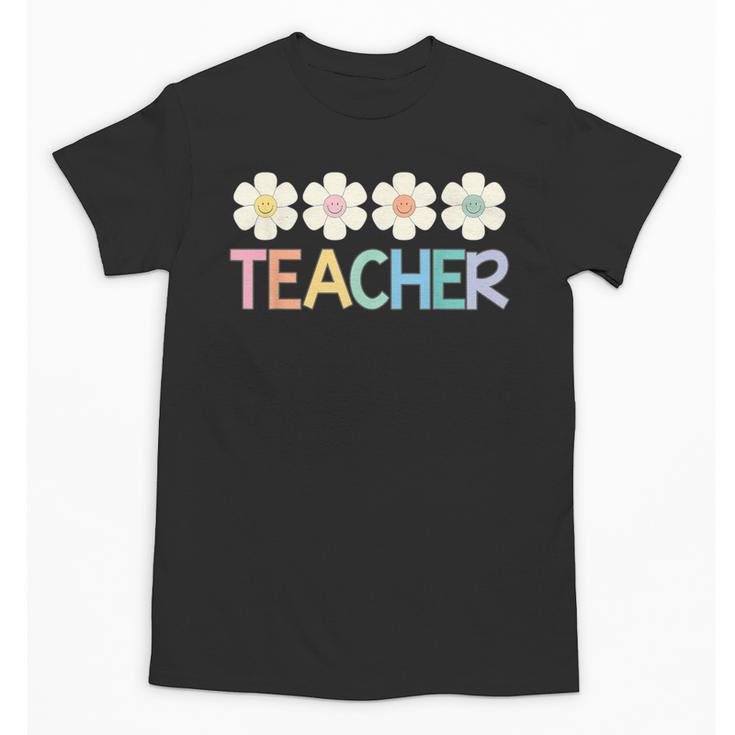 Groovy Teacher Cute Daisy Flower Retro Back To School Unisex T-Shirt