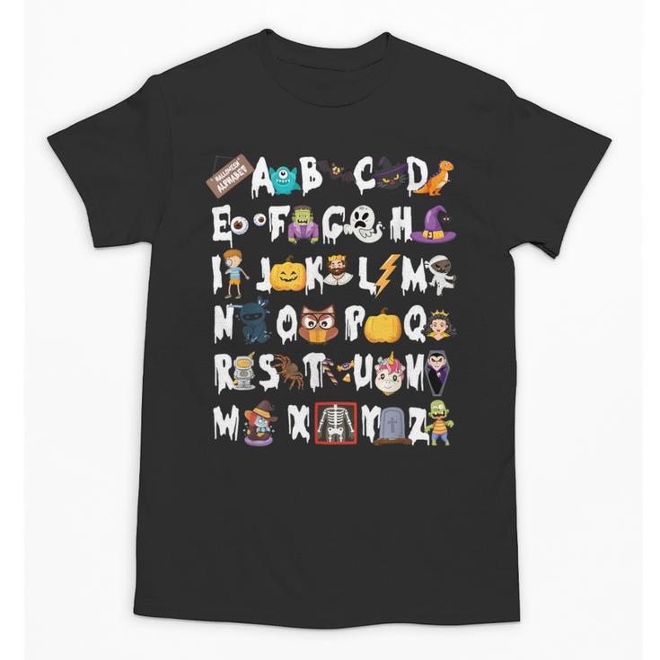 Halloween Alphabet ABCs Learning Kindergarten Teacher Men Women Kids Unisex T-Shirt