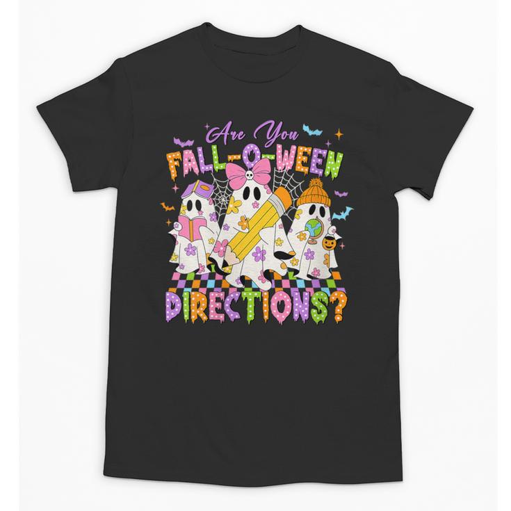 Halloween Floral Ghost Teacher Are You Falloween Directions Unisex T-Shirt