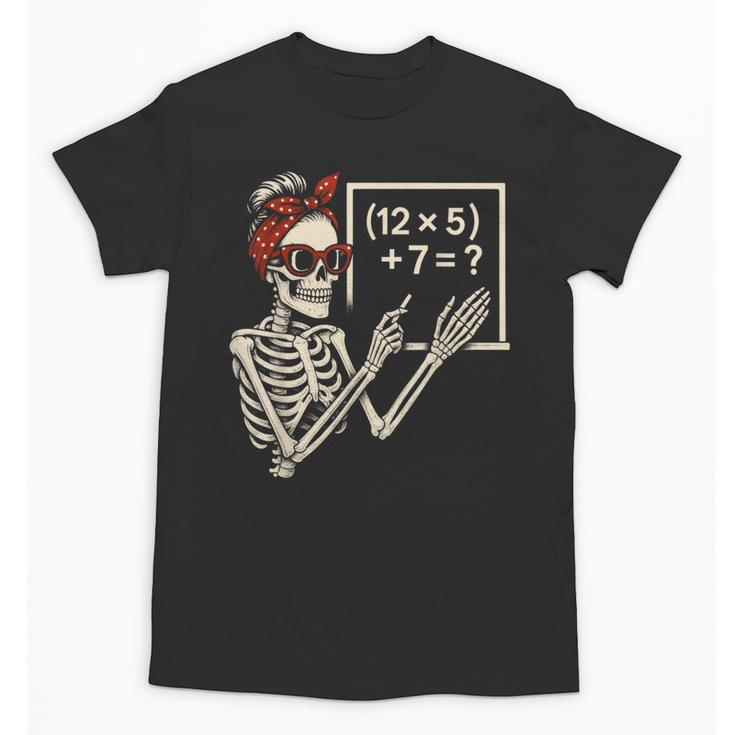 Halloween Math Teacher Skeleton Six Seven Meme Brainrot Unisex T-Shirt