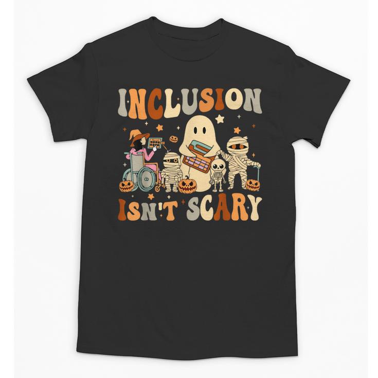 Halloween SLP Sped Teacher Groovy Inclusion Isn't Scary Unisex T-Shirt