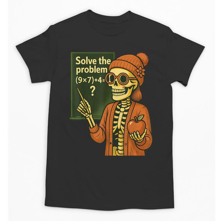 HUGvyn Halloween Skeleton Six Seven 67 Meme PEMDAS Teacher Unisex T-Shirt