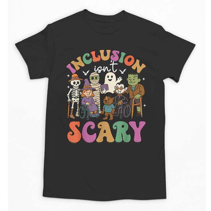 Inclusion Isn't Scary Ghost Mummy Halloween SLP Sped Teacher Unisex T-Shirt