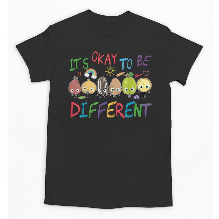 It's Ok To Be Different Apple Teacher Autism Awareness Unisex T-Shirt
