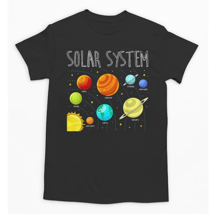 Kids Solar Systems Cute Planets Space Science Teacher School Unisex T-Shirt