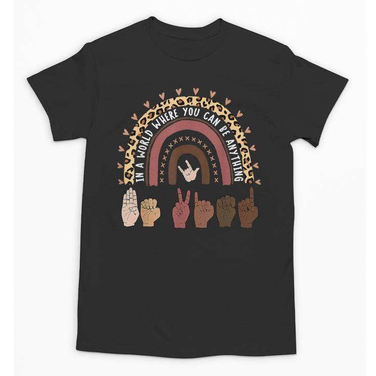 Be Kind Hand-Talking Teacher Artist ASL Unisex T-Shirt