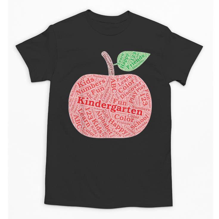 Kindergarten Apple Word Art For Teachers & Students Unisex T-Shirt