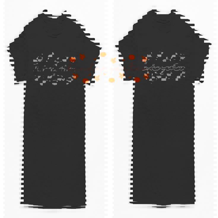 Kindergarten Teacher Pumpkin Autumn Leaves Kinder Team Fall Unisex T-Shirt