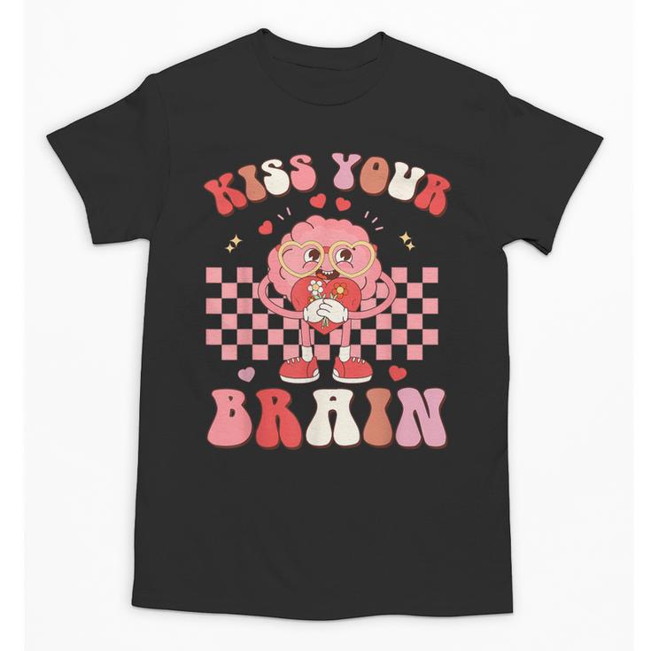 Kiss Your Brain Valentines Test Day Teacher Squad Kids Unisex T-Shirt