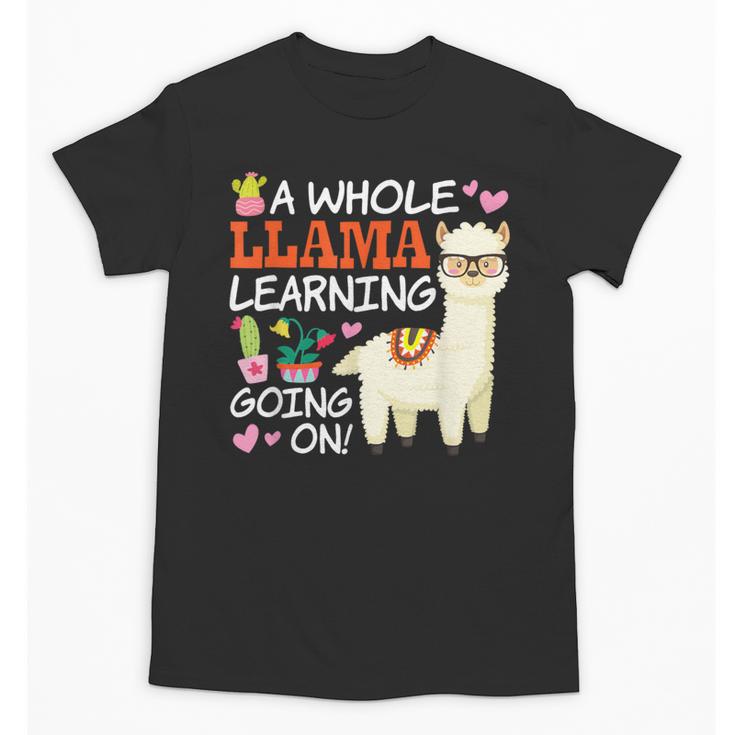 Llama Learning T Shirt Teachers Students Alpaca Lovers Unisex T-Shirt, trending gift Llama Learning T Shirt Teachers Students Alpaca Lovers Unisex T-Shirt, trending gift