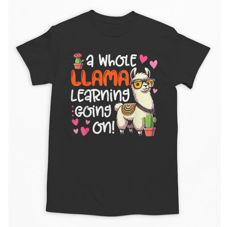 Llama Learning Teachers Students Alpaca Lover Back To School Unisex T-Shirt