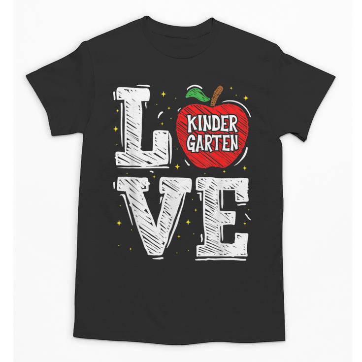 LOVE Kindergarten Teacher Student School Apple Unisex T-Shirt