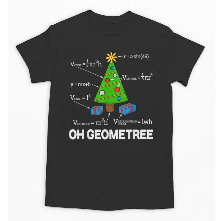Math Geometry Christmas Tree Geometree Teacher Unisex T-Shirt