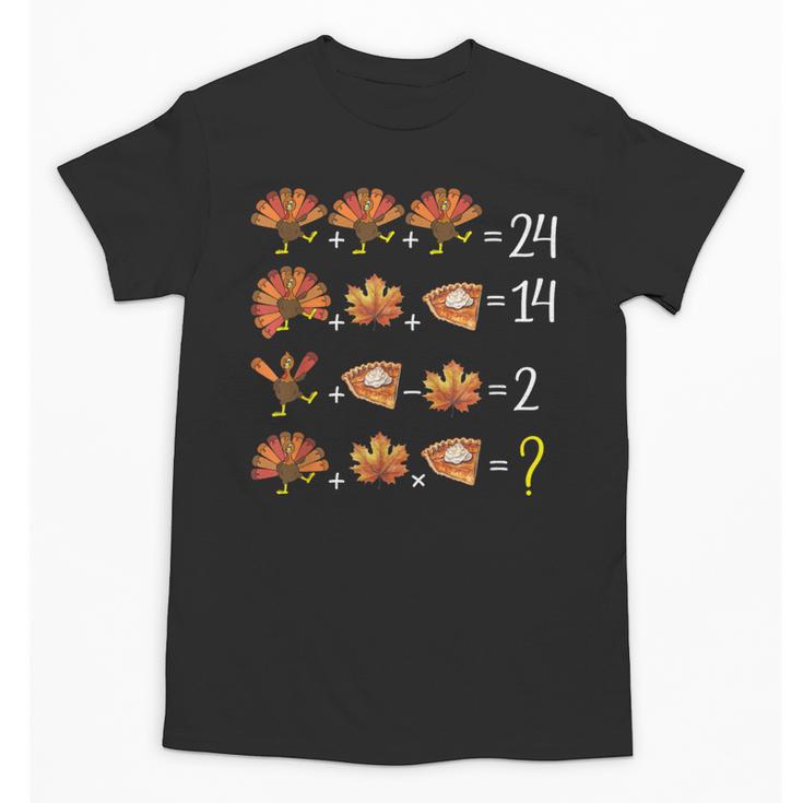 Math Number Thanksgiving Count Answer Pie Turkey Teacher Unisex T-Shirt