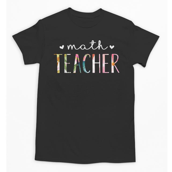 Math Teacher Cute Floral Unisex T-Shirt
