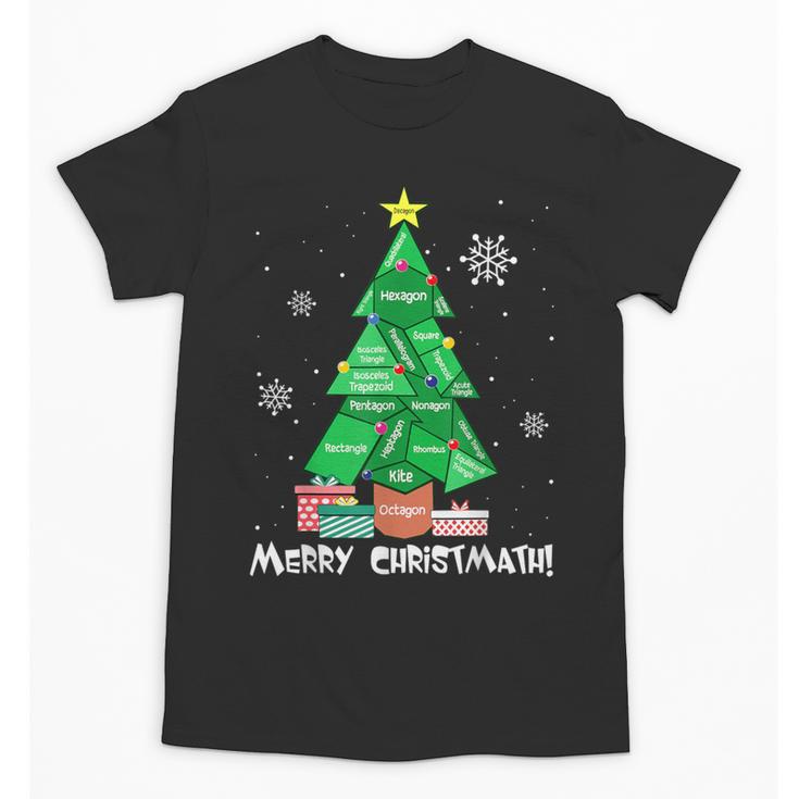 Math Teacher Polygon Christmas Tree Geometry Merry Christmas Unisex T-Shirt