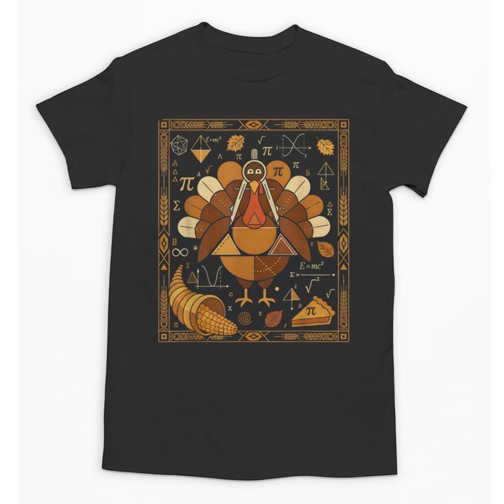 Math Turkey Teacher Thanksgiving Geometric Pi Equation Unisex T-Shirt
