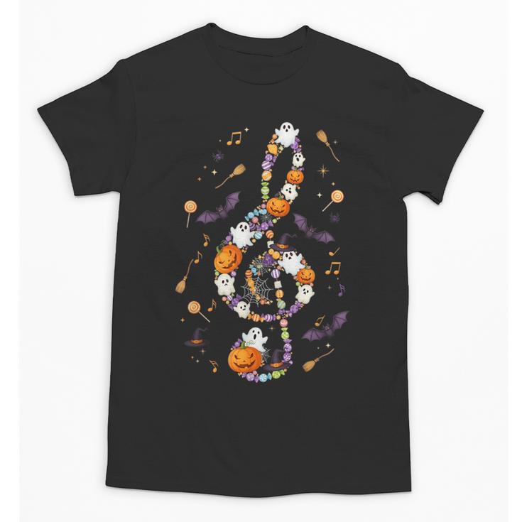 Music Note Symbol Halloween For Music Teacher Musicians Unisex T-Shirt