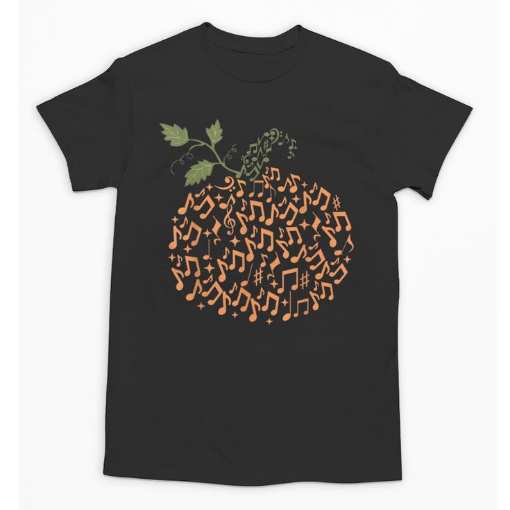 Music Notes Pumpkin Fall Music Teacher Autumn Halloween Unisex T-Shirt