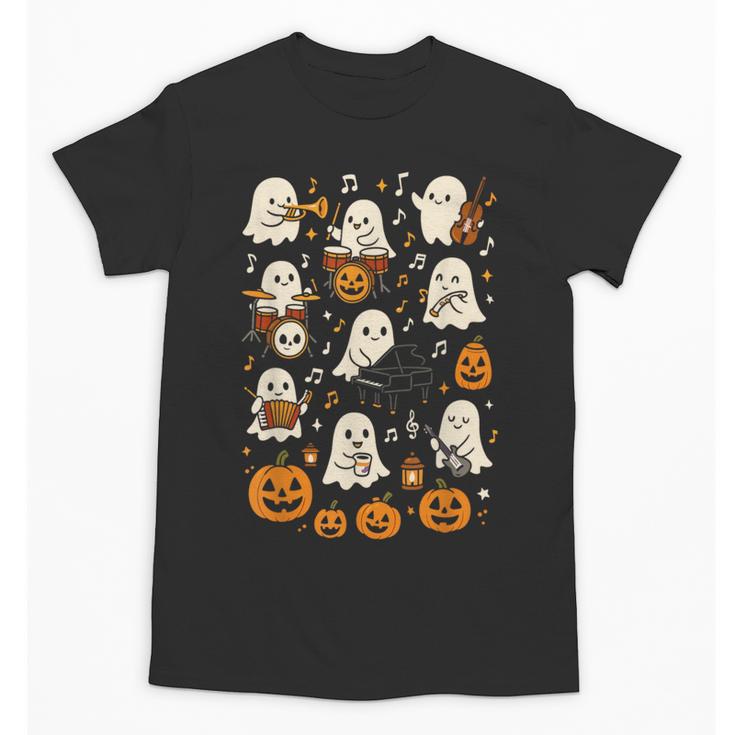 Music Teacher Orchestra Shirt Spooky Halloween Ghost Band Unisex T-Shirt