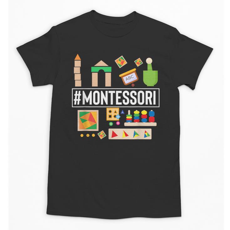 Novelty Montessori Studying Learning Schooling Teacher Love For Men Women Unisex T-Shirt