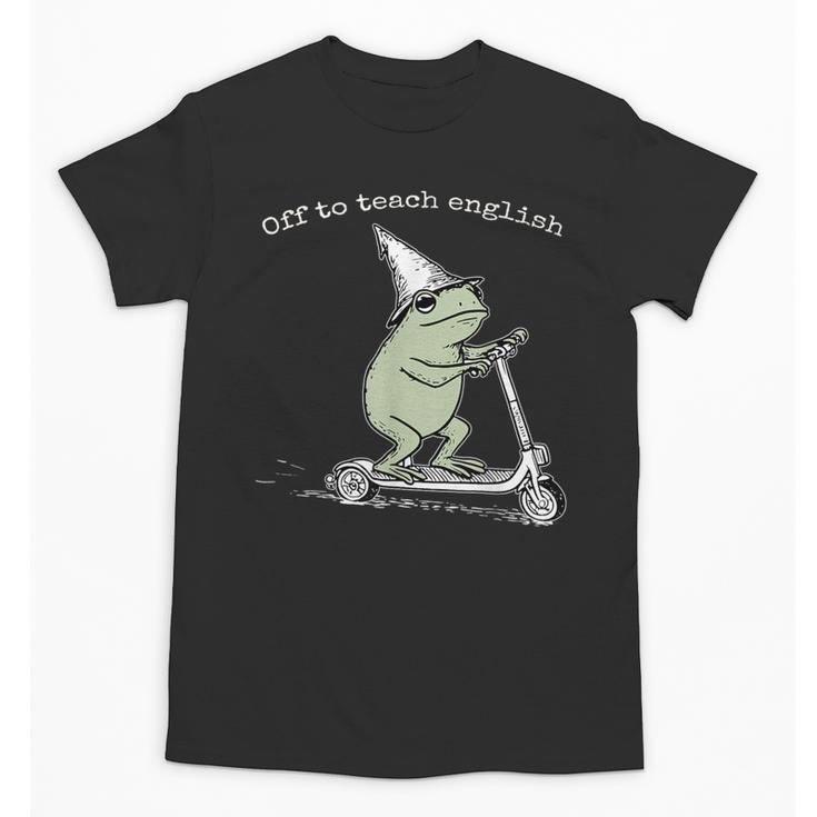 Off To Teach English Scooter Frog ESL Teacher Literature Unisex T-Shirt
