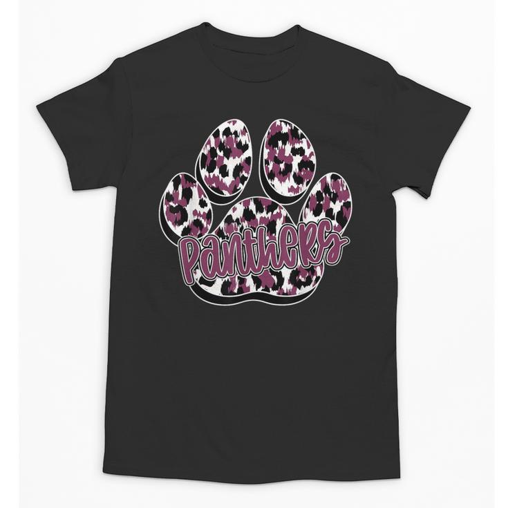 Panthers Paw Print Leopard Maroon Panther Pride Teacher Unisex T-Shirt