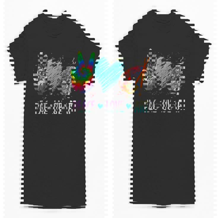 Peace Love Art Painting Palette Art Teacher Unisex T-Shirt