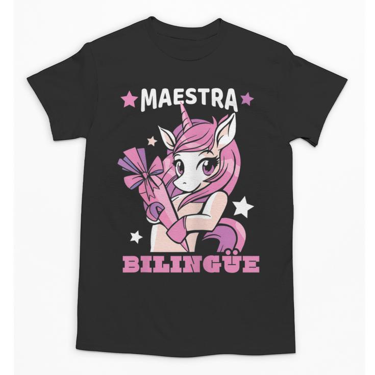 Pink Unicorn Spanish Teacher Regalos Para Bilingue Teacher Unisex T-Shirt