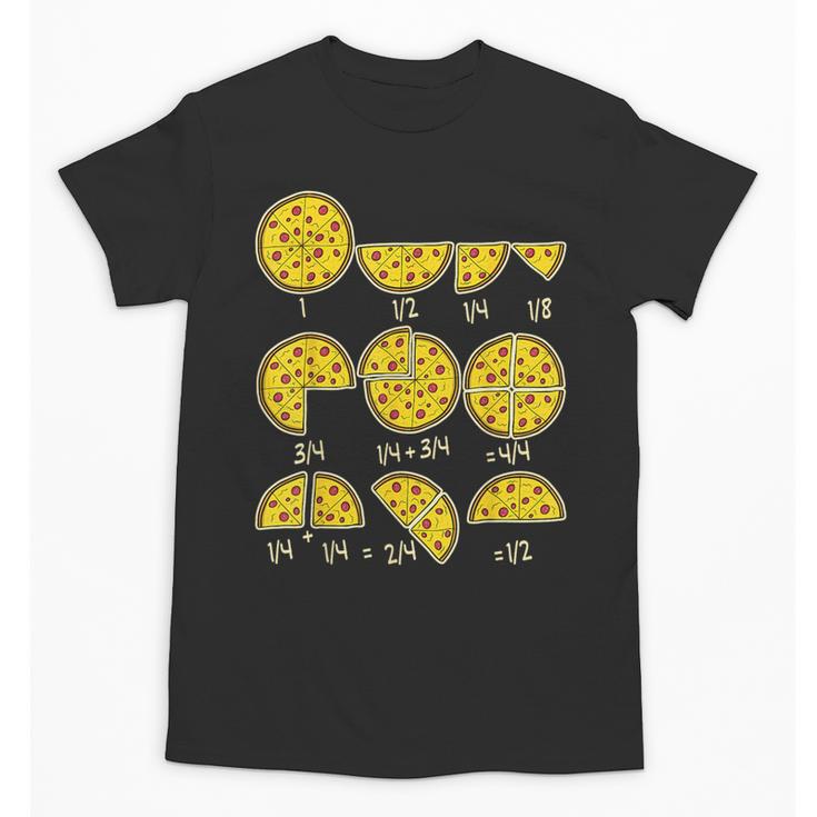 Pizza Salami Cheese Quick Math Fractions Math Teachers For Men Women Girls Kids Unisex T-Shirt, trending gift