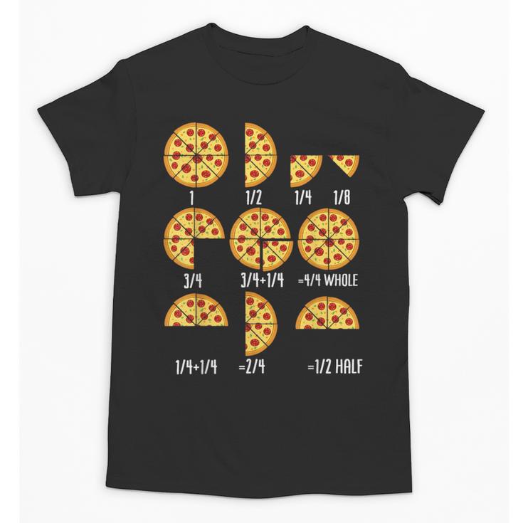 Pizza Slice Fraction Math Teacher Back To School Educational Unisex T-Shirt