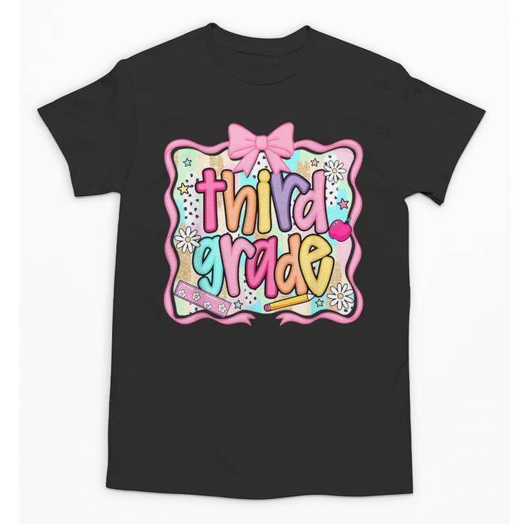 Preppy Third Grade Back To School Teacher Girl Kid Unisex T-Shirt