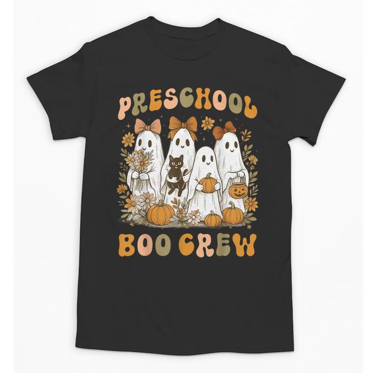 Preschool Boo Crew Teacher Kids Halloween Ghost Cat Pumpkin Unisex T-Shirt